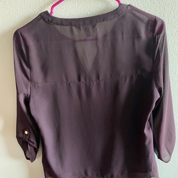 Express 3/4 sleeve length purple blouse XS - Picture 3 of 3